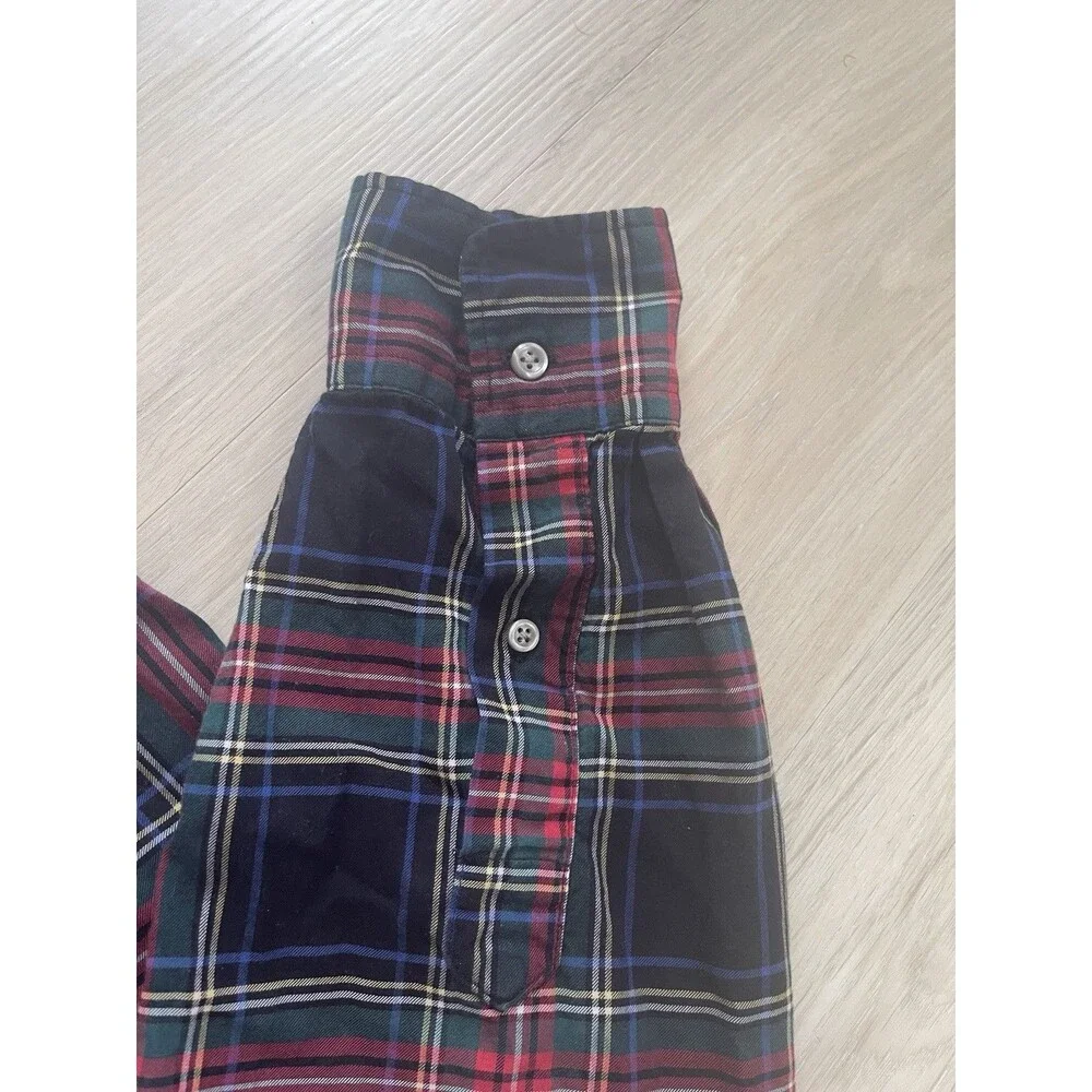 Polo Ralph Lauren Slim Fit Plaid Woven Cotton Button-Up Shirt Men M Long Sleeve
